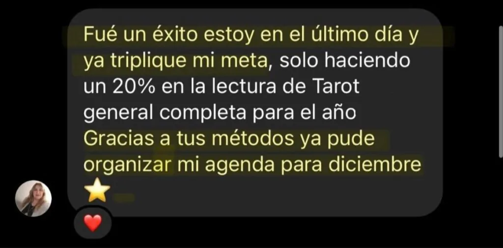 Mensaje de una alumna: triplicó su meta y ya organizó su agenda para diciembre